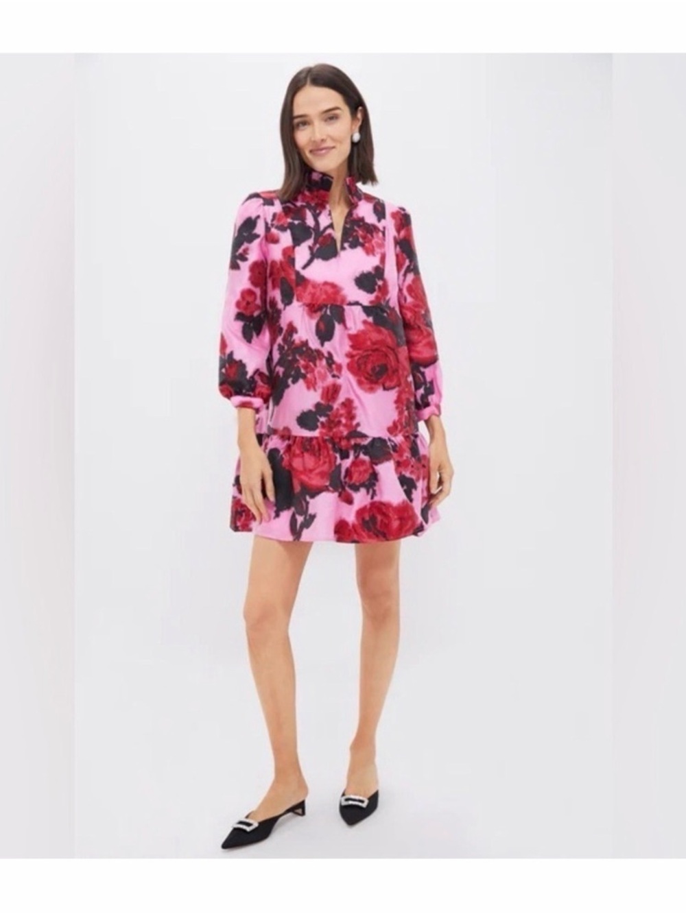 Tuckernuck Pink and Red Cerisse Blossom Palmerston Dress